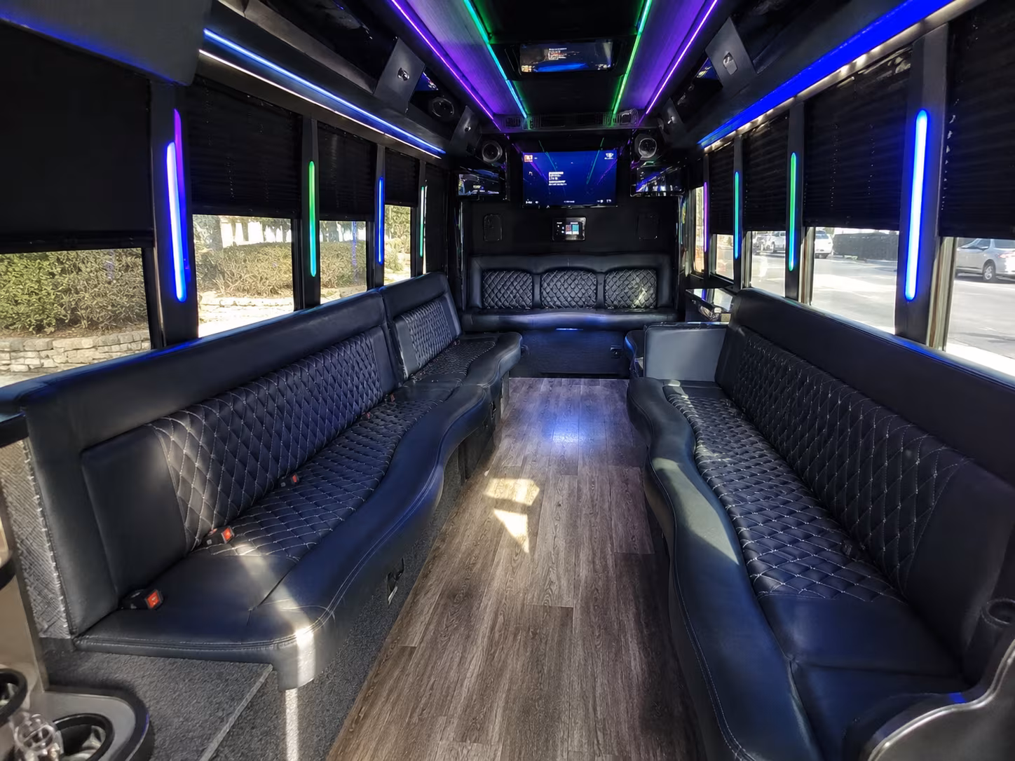 medford 15 passenger party bus interior