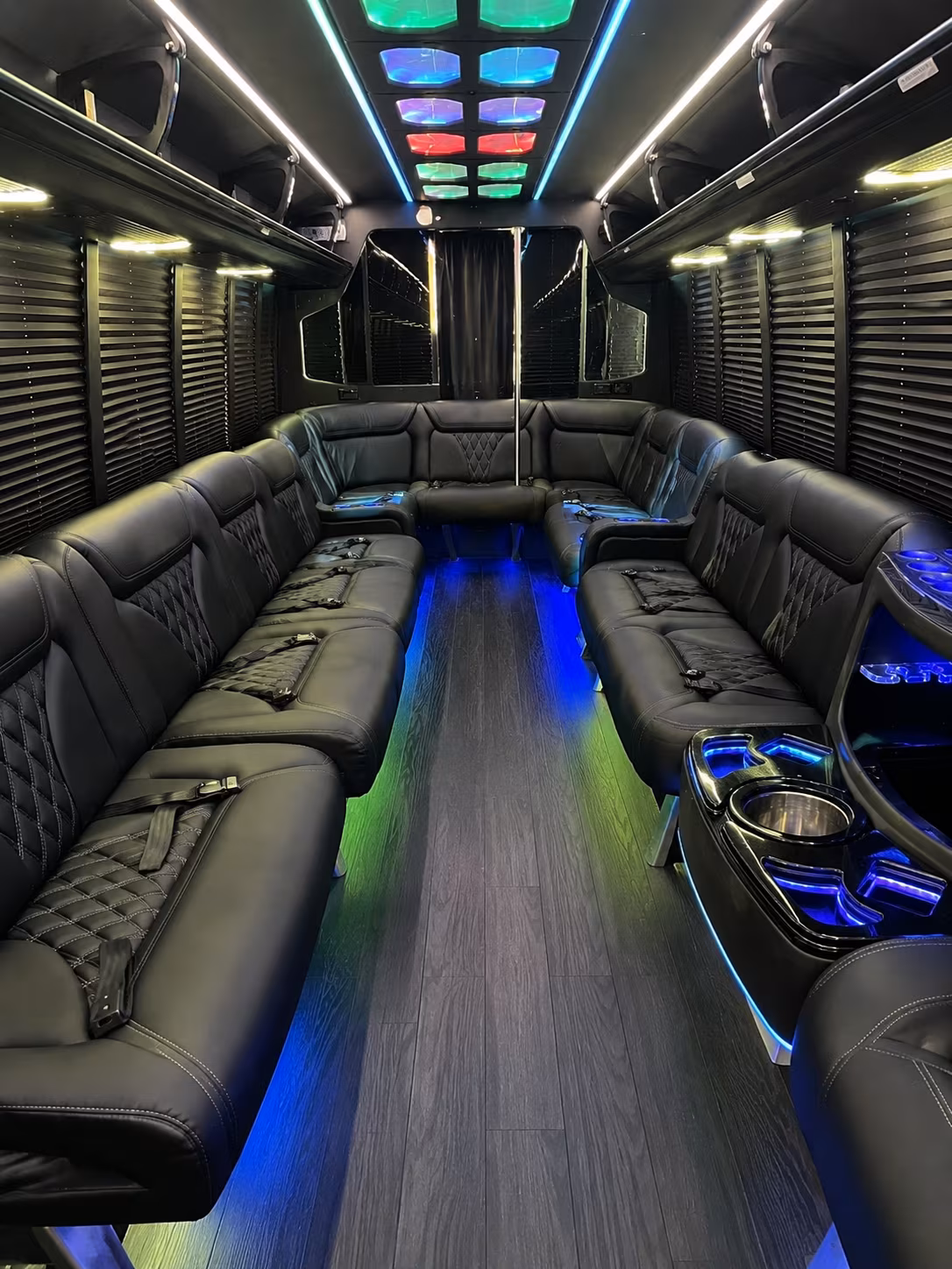 medford 20 passenger party bus interior