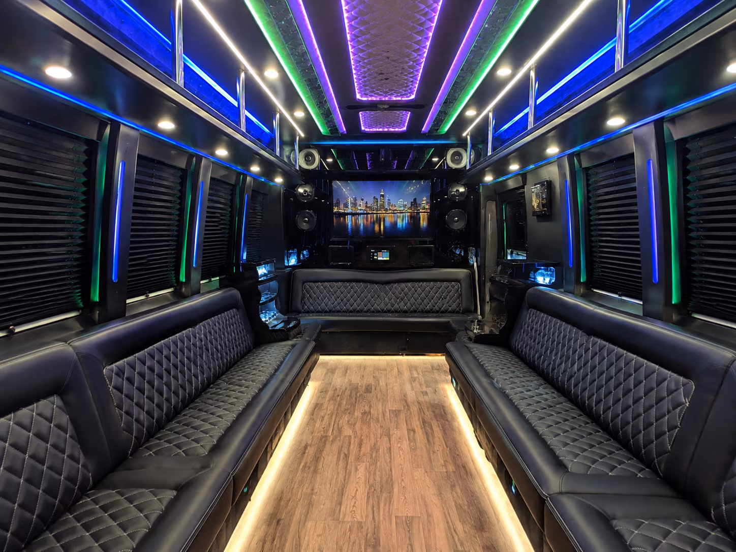 medford 25 passenger party bus interior
