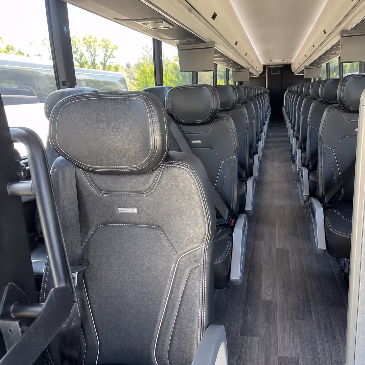 medford 47 passenger charter bus interior